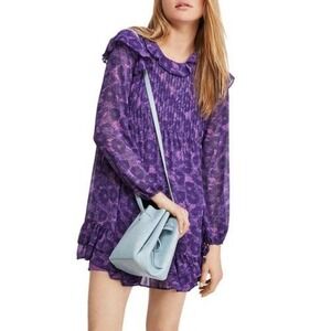 Free People Purple These Dreams Floral Mini Dress Size XS‎ NWT